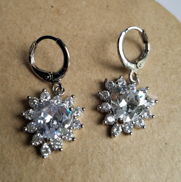 Swarovski Elements 925 Sterling Silver Heart Earrings NEW - Picture 13 of 15